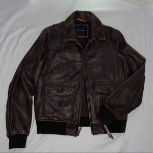 Brown Leather Tommy Hilfiger Jacket